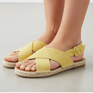 LOUISE et Cie women leather suede espadrilles sandals Size 8M